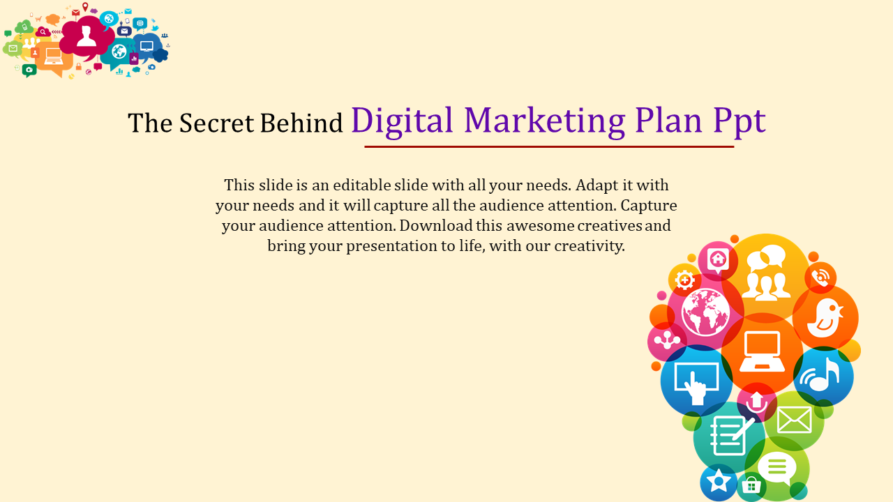  digital marketing plan powerpoint with bulb model